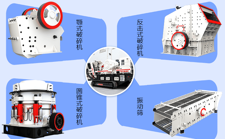 多種機型搭載的移動履帶破碎機