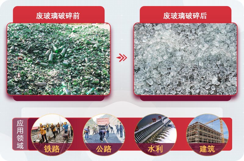 廢玻璃粉碎后用途廣，供不應(yīng)求